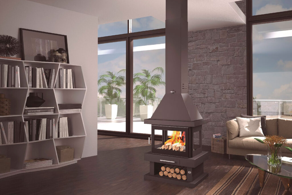 calefacción con chimeneas de leña