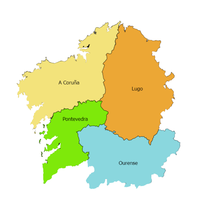 mapa de galicia y sus provincias